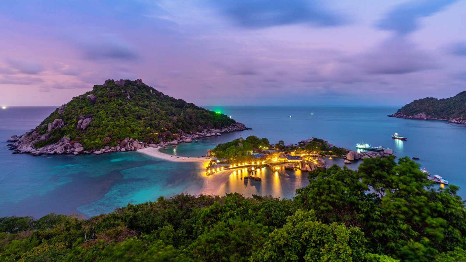 beautiful viewpoint on koh nangyuan island, surat thani in thail