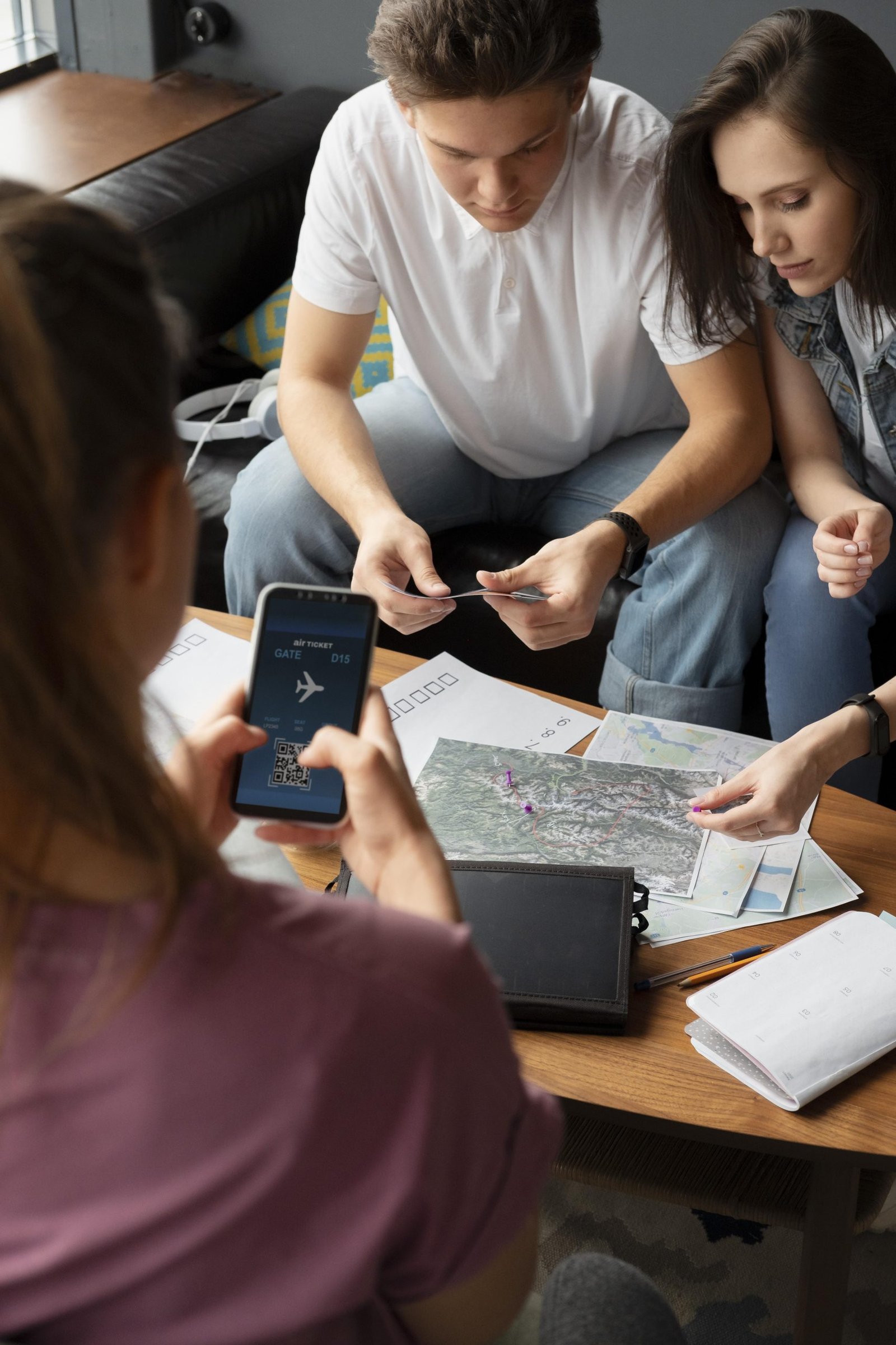 close up people planning trip